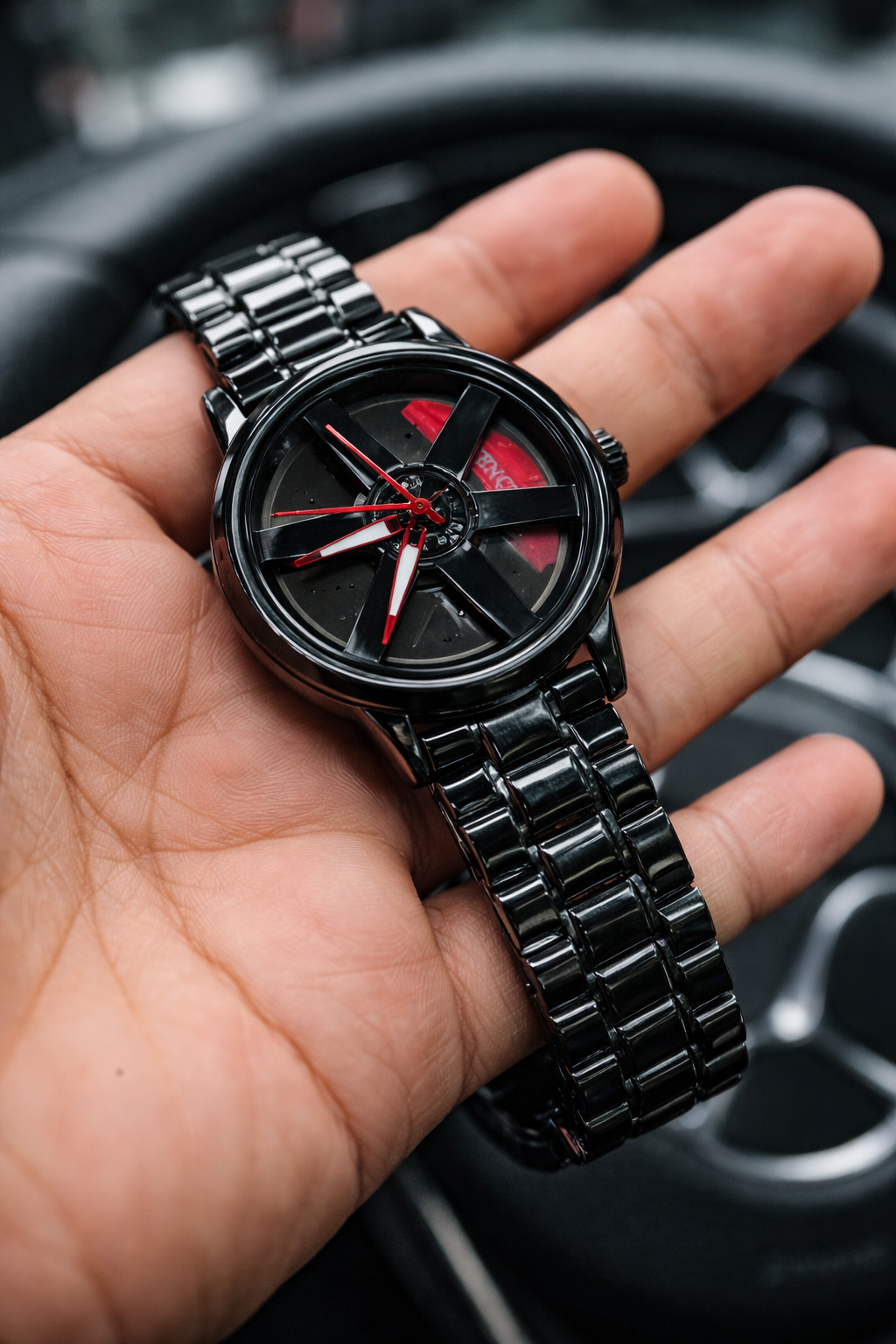 Men's Analog Wheel watch RED.