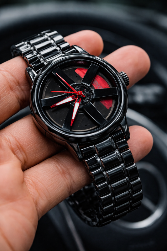 Men's Analog Wheel watch RED.