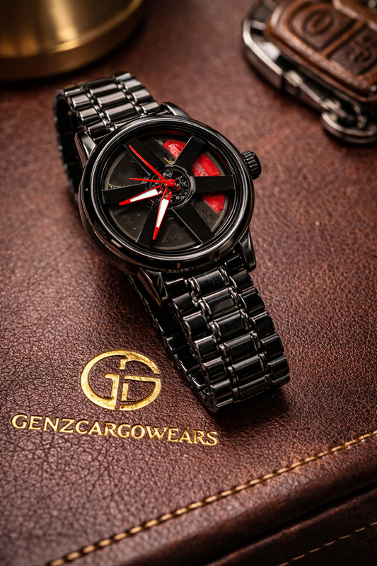 Men's Analog Wheel watch RED.