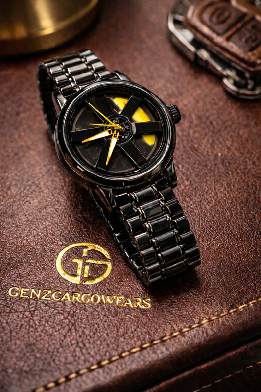 Men's Analog Wheel watch YELLOW