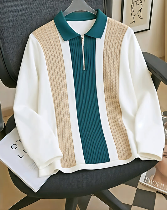 Men's zipper neck premium polo