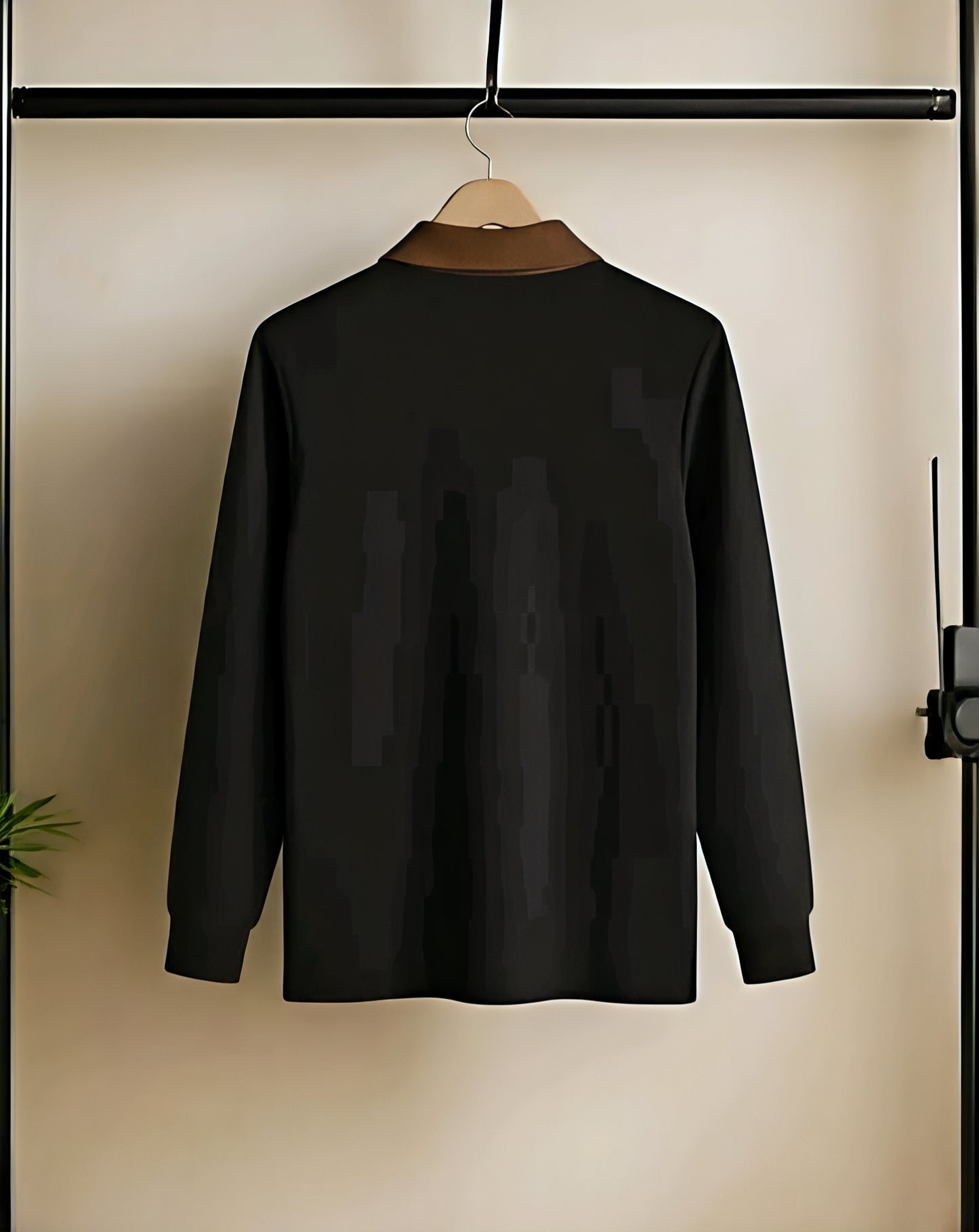 Men's stripe zipper neck cotton wear